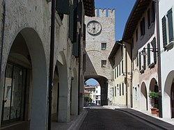 Clock tower in Porcia