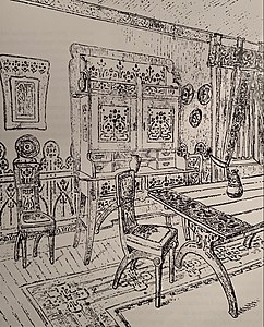 Design for living room furniture, by Nicolae Ghica-Budești, 1906, ink on paper