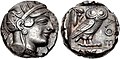 Early Classical coins from Athens were by far the most numerous coin type in the Kabul hoard. Circa 454-404 BC.[42][41]