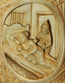 Siddhartha leaves his sleeping wife and sons