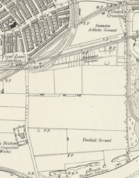 1920 map of Nottingham showing Sneinton F.C.'s first home ground off Colwick Road
