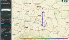 USAF E-8C near Ukraine border 23 March 2022 circa 14:37 UTC - likely monitoring vehicle movement