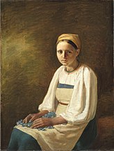 A Peasant Girl with Cornflowers (1820s)