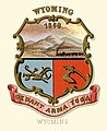 Image 1Wyoming territory historical coat of arms (illustrated, 1876). This territorial design was re-adopted at statehood (1890) until a complete redesign in 1893. (from History of Wyoming)