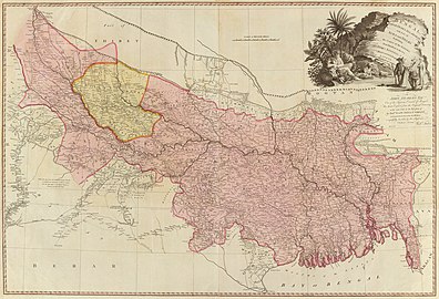 1786 map following the Ganges River