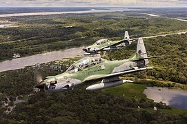A-29 Super Tucano patrolling the Amazon rainforest
