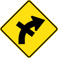 (W2-15) Crossroad intersection on a curve to right