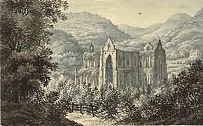 The Abbey from the bridleway above, 1830/40