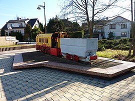 A locomotive monument in Schœneck