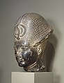 This statue shows Amenhotep III (recarved as Ramesses II) wearing the khepresh crown. Walters Art Museum, Baltimore.