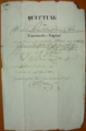 Badischer Einstandsvertrag von 1852 Quittung
