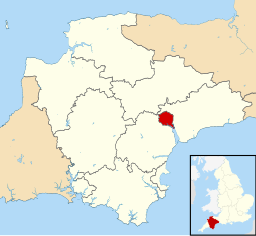The District of Exeter including Topsham shown within Devon