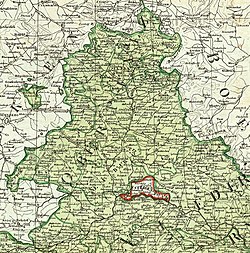 1807 map showing the Principality of Regensburg enclaved within Bavaria