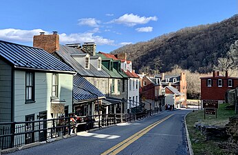 High Street, looking north (downhill) towards the Potomac River and Maryland