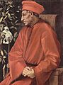 Image 3Cosimo de' Medici (pictured in a 16th century portrait by Pontormo) built an international financial empire and was one of the first Medici bankers. (from Capitalism)