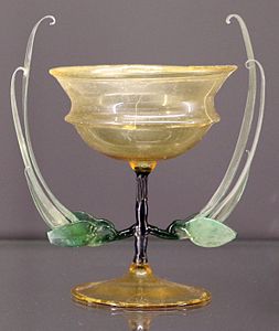 Blown glass with flower design by Karl Koepping (1896)