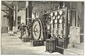 Zeitgenös­si­scher Holz­stich des Ge­ne­ra­tor­raums im er­sten Dreh­strom­kraf­twerk in Lauffen am Neckar, das für die Elek­tro­tech­nis­che Aus­stel­lung in Fran­kfurt am 12. Sep­tem­ber 1891 einen künst­li­chen Was­ser­fall und tau­send Glüh­lam­pen ver­sorg­te. Die­se Ent­wick­lung von C. E. Brown wur­de noch von der Maschinenfabrik Oerlikon herge­stellt.