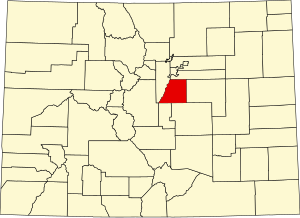 Map of Colorado highlighting Douglas County