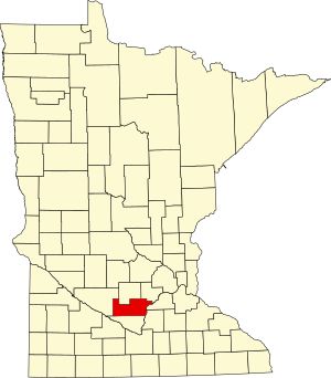 Map of Minnesota highlighting Sibley County