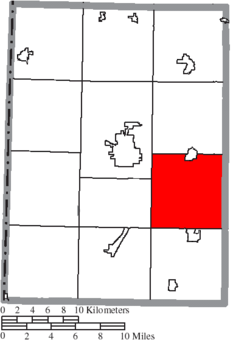 Location of Lanier Township in Preble County