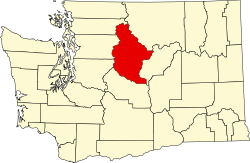 Karte von Chelan County innerhalb von Washington