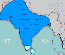 Ashoka extended into Kalinga during the Kalinga War c. 265 BCE, and established superiority over the southern kingdoms.