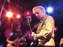 Let's Active performing in 2014 (Suzi Ziegler, bass; Mitch Easter, guitar)