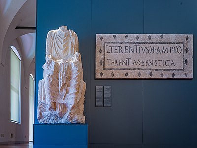 Roman statue with inscription (1st century AD)