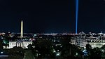The Pentagon's Tribute in Light seen from the White House on September 11, 2021, 20 years after the attack