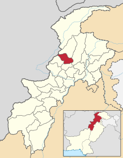 Karte von Pakistan, Position von Distrikt Lower Dir hervorgehoben
