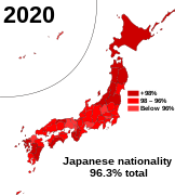 Japanese nationality (96.3% total)