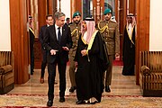 Secretary Blinken with King Hamad bin Isa Al Khalifa in Manama, Bahrain, January 2024