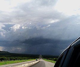 A shelf cloud in Durango, Mexico