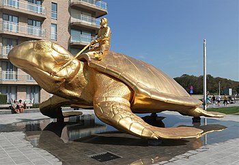 Sculpture "Searching for Utopia", Jan Fabre, Nieuwpoort, Belgium.