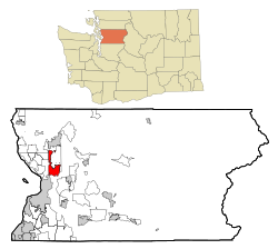 Location of Marysville in Washington state