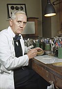 Alexander Fleming (1881–1955) known for the discovery of penicillin and lysozyme.