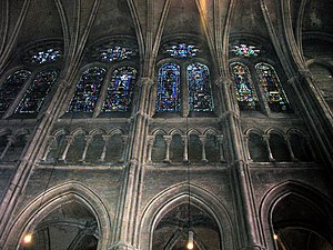 The three levels of the Chartres Cathedral interior