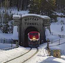 Amtrak Ski Train Exiting West Portal of Moffat Tunnel.