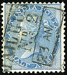Half anna stamp of British India