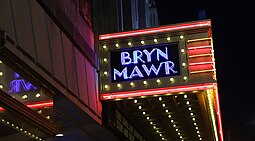 the marquee at BRYN MAWR FILM INSTITUTE at night