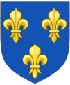 ^ French royal arms after 1376 (France moderne): Azure, three fleur-de-lis or