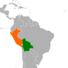 Location map for Bolivia and Peru.