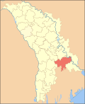 Map of Moldova highlighting Căușeni District