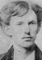 Cropped from a larger version, Holliday's graduation photo from the Pennsylvania School of Dental Surgery in March 1872, age 20, known provenance and authenticated as Holliday