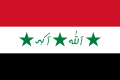 The flag of Iraq from 1991–2004, the flag used during the Ba'athist and Saddam Hussein regime that espoused Arab nationalism.