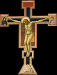 Crucifix; by Giotto; c. 1300; tempera on panel; 5.78 x 4.06 m; Santa Maria Novella (Florence, Italy)[143]