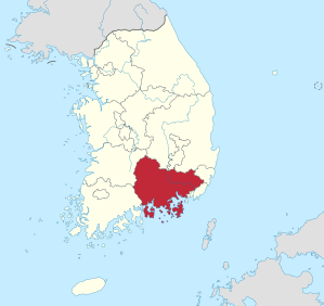 Karte:Gyeongsangnam-do in Südkorea