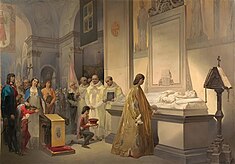 Duke Ludovico visited the tomb of his wife in the church of Santa Maria delle Grazie, Alessandro Reati, between 1850 and 1873.