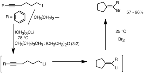 A sample stereoselective intramolecular carbolithiation reaction
