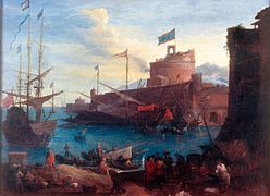 Mediterranean Port Scene, 1625–1650, by Jean-Baptiste de La Rose.